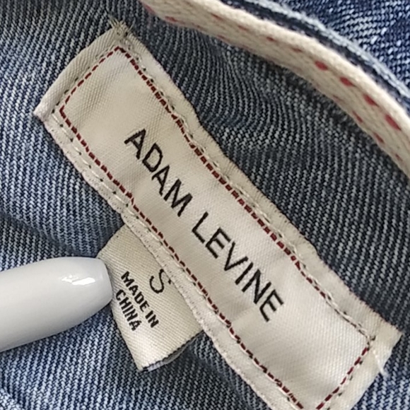 Adam Levine Collection Dark Wash Blue Jean Jacket - Picture 7 of 7